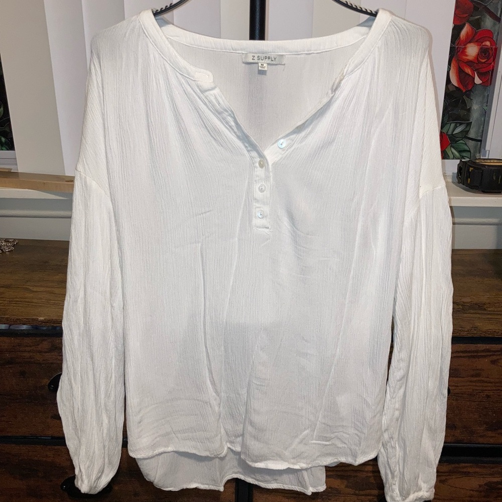 Z Supply Women's White Button Down Shirt